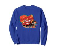 Disney Pixar Cars 2 Lightning McQueen Big Ka-Chow! Big Logo Sweatshirt, Unisexe pour adultes, Bleu Royal, L