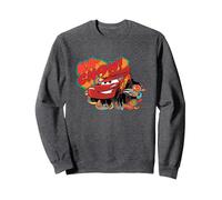 Disney Pixar Cars 2 Lightning McQueen Big Ka-Chow! Big Logo Sweatshirt, Unisexe pour adultes, Chiné Foncé, XXL