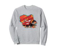 Disney Pixar Cars 2 Lightning McQueen Big Ka-Chow! Big Logo Sweatshirt, Unisexe pour adultes, Gris Chiné, XXL
