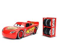 Jada Toys Voiture moulée sous pression Flash McQueen (Disney Pixar Cars 3) avec porte-pneus (99751)