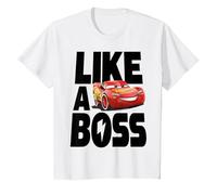 Disney Pixar Cars 3 McQueen Like A Boss T-Shirt, Enfant, Blanc, 12 ans