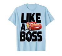 Disney Pixar Cars 3 McQueen Like A Boss T-Shirt, Homme, Bleu Céleste, S