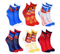 Disney Pixar Cars Chaussettes pour Garçons, Lot de 6 Chaussettes en Coton, Cadeau pour Garçons et Adolescents, Taille EU 31/34