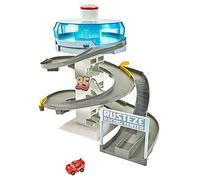 Disney Pixar Cars Circuit Spirale Rust-Eze pour Mini Racers, petite voiture miniature Flash McQueen incluse, jouet pour enfant à partir de 4 ans, FYN86