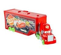 Mattel Disney et Pixar Cars Coffret Mack Transformable et bolides Lumineux | Camion jouet phosphorescent 2-en-1 et station de maintenance avec lanceur, ascenseur, HPX76