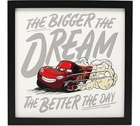 Disney Pixar Cars Flash McQueen Décoration murale encadrée - The Bigger The Dream, The Better The Day