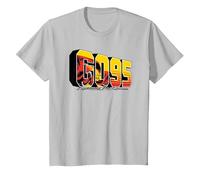 Disney Pixar Cars Lightning McQueen Go 95 T-Shirt, Enfant, Argent, 12 Ans