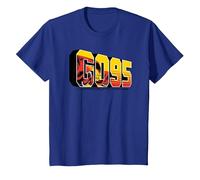 Disney Pixar Cars Lightning McQueen Go 95 T-Shirt, Enfant, Bleu Royal, 12 Ans
