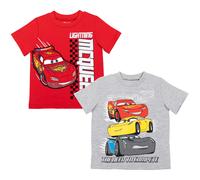 Disney Pixar Cars Lightning McQueen Lot de 2 t-shirts pour petits garons Gris/rouge 6