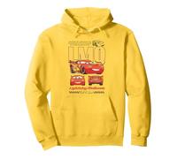 Disney Pixar Cars Lightning McQueen Specs Description Poster Sweat à Capuche, Unisexe pour adultes, Citron, S