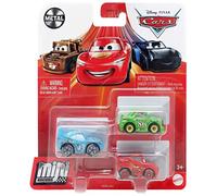 Disney Pixar Cars Mini Racers King's Last Race Lot de 3 Rois endommagés, Flash McQueen et Chick Hicks