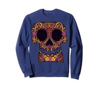 Disney Pixar Coco Collage Skull Halloween Sweatshirt, Unisexe pour adultes, Bleu Marine, S