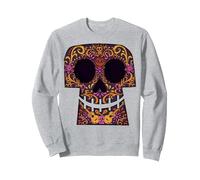 Disney Pixar Coco Collage Skull Halloween Sweatshirt, Unisexe pour adultes, Gris Chiné, XXL