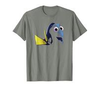 Disney Pixar Finding Dory Big Face Blue T-Shirt, Homme, Vert kaki chiné, M