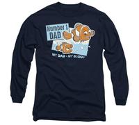 Disney Pixar Finding Nemo Number 1 Dad Marlin Unisex Long Sleeve T Shirt, Navy, Bleu Marine, XL Mixte
