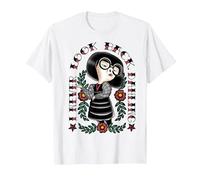 Disney Pixar Incredibles Edna Never Look Back Tattoo T-Shirt, Homme, Blanc, M