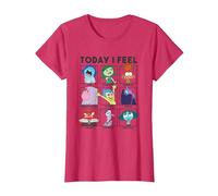 Disney Pixar Inside Out 2 Today I Feel... Emotions Panels T-Shirt, Femme, Rouge Chiné, XXL