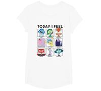 Disney Pixar Inside Out 2 Today I Feel... Emotions Panels T-Shirt, Fille, Blanc, M
