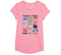 Disney Pixar Inside Out 2 Today I Feel... Emotions Panels T-Shirt, Fille, Rose, M