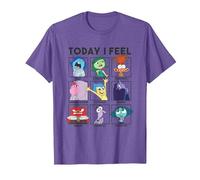 Disney Pixar Inside Out 2 Today I Feel... Emotions Panels T-Shirt, Homme, Violet Chiné, XXL