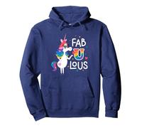 Disney & Pixar’s Inside Out Rainbow Unicorn Fab U Lous Pride Sweat à Capuche, Unisexe pour Adultes, Bleu Marine, L