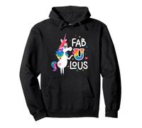Disney & Pixar’s Inside Out Rainbow Unicorn Fab U Lous Pride Sweat à Capuche, Unisexe pour Adultes, Noir, M