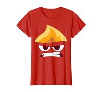 Disney Pixar T-shirt graphique Halloween avec visage en colère T-Shirt, Femme, Rouge, 3XL