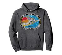 Disney Pixar Toy Story Buzz Lightyear To Infinity Badge Sweat à Capuche, Unisexe pour adultes, Chiné Foncé, L