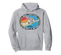 Disney Pixar Toy Story Buzz Lightyear To Infinity Badge Sweat à Capuche, Unisexe pour adultes, Gris Chiné, XL