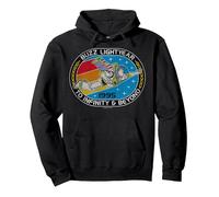 Disney Pixar Toy Story Buzz Lightyear To Infinity Badge Sweat à Capuche, Unisexe pour adultes, Noir, XL