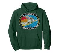 Disney Pixar Toy Story Buzz Lightyear To Infinity Badge Sweat à Capuche, Unisexe pour adultes, Vert Forêt, S