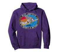 Disney Pixar Toy Story Buzz Lightyear To Infinity Badge Sweat à Capuche, Unisexe pour adultes, Violet, S