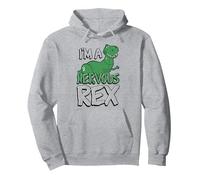 Disney Pixar Toy Story Rex I'm Nervous Texte Sweat à Capuche, Unisexe pour adultes, Gris Chiné, S