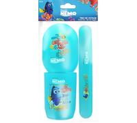Disney Pixar - Trio de Voyage Nemo - Gobelet - Porte-Savon - Etui Brosse à Dents - Plastique Résistant - Hygiène Enfants - Produit Officiel