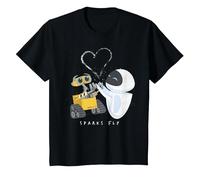 Disney Pixar Wall-E & Eve Sparks Fly Portrait T-Shirt, Enfant, Noir, 2 ans