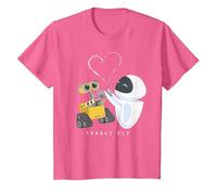 Disney Pixar Wall-E & Eve Sparks Fly Portrait T-Shirt, Enfant, Rose Chiné, 2 ans