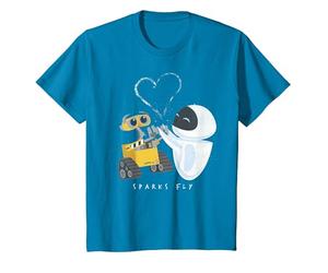 Disney Pixar Wall-E & Eve Sparks Fly Portrait T-Shirt, Enfant, Saphir, 6 ans