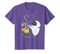 Disney Pixar Wall-E & Eve Sparks Fly Portrait T-Shirt, Enfant, Violet Chiné, 10 ans
