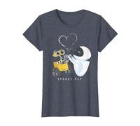 Disney Pixar Wall-E & Eve Sparks Fly Portrait T-Shirt, Femme, Bleu Chiné, L