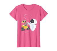 Disney Pixar Wall-E & Eve Sparks Fly Portrait T-Shirt, Femme, Rose Chiné, XL