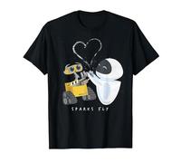Disney Pixar Wall-E & Eve Sparks Fly Portrait T-Shirt, Homme, Noir, 6XL