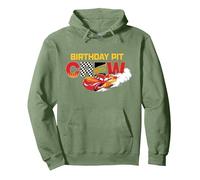 Disney & Pixar's Cars Birthday Pit Crew Lightning McQueen Sweat à Capuche, Unisexe pour Adultes, Vert Sauge, XL