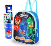 Disney PJ Masks - Mini sac à dos pour garçons - Ensemble avec mini sac d'école de 27,9 cm pour tout-petits avec bouteille d'eau, autocollants, plus | Petit sac à dos Pyjamasques pour enfants, filles