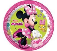 Disney plaques Minnie partie Souris 23 cm 8 pièces rose / vert Groen G