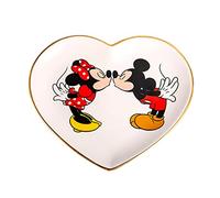 Disney Plateau à bijoux en céramique Mickey et Minnie Mouse en forme de cœur