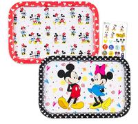 Disney Plateaux de service Mickey Mouse - Plateau de service Minnie Mouse comprend 2 plateaux alimentaires sur le thème de Mickey et Minnie Mouse | Plateau alimentaire Mickey Mouse