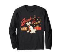 Disney Pluto Christmas "Goodish All Year" Funny Holiday Manche Longue