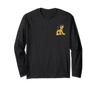 Disney Pluto Retro Pose Pocket Logo Manche Longue
