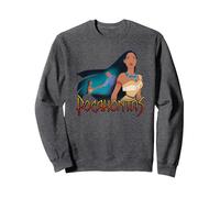 Disney Pocahontas John Smith Canoe Sweatshirt, Unisexe pour Adultes, Chiné Foncé, M