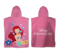 Disney Poncho à Capuche sous Licence Officielle Princesse | Toucher Super Doux, 100% Coton | Motif Flower Power | Peignoir à Langer pour Enfants | Parfait pour la Maison, Le Bain et la Plage | 115 x